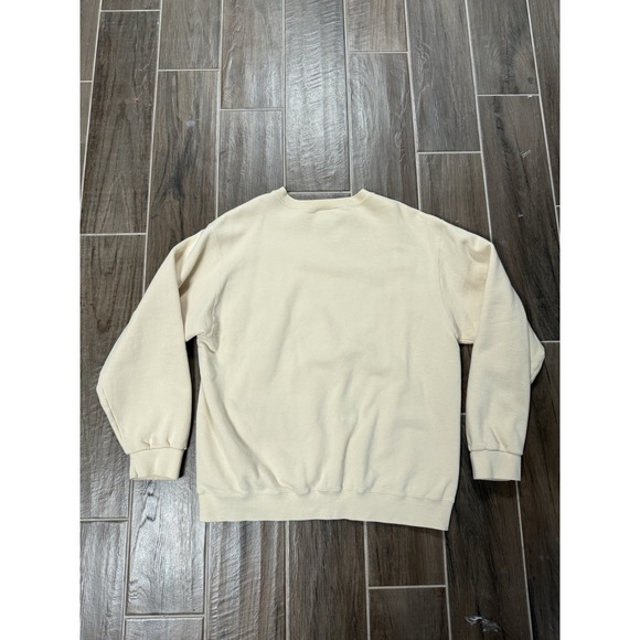 Vintage Nike Mini Swoosh Crewneck Sweatshirt Mens L Beige Y2K Travis Scott - Picture 2 of 5